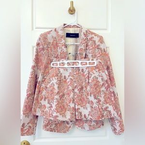 130. Zara Floral Jacquard Blazer & Shorts Set